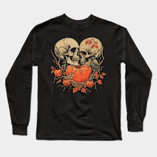 Valentine's Day Love Vintage Halloween Pumpkin Skeleton Skull Witch Retro Cute Super Cool Best Gift Long Sleeve T-Shirt